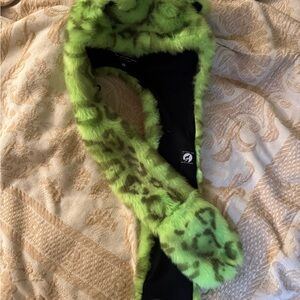 Dolls Kill Green Leopard Print Hat